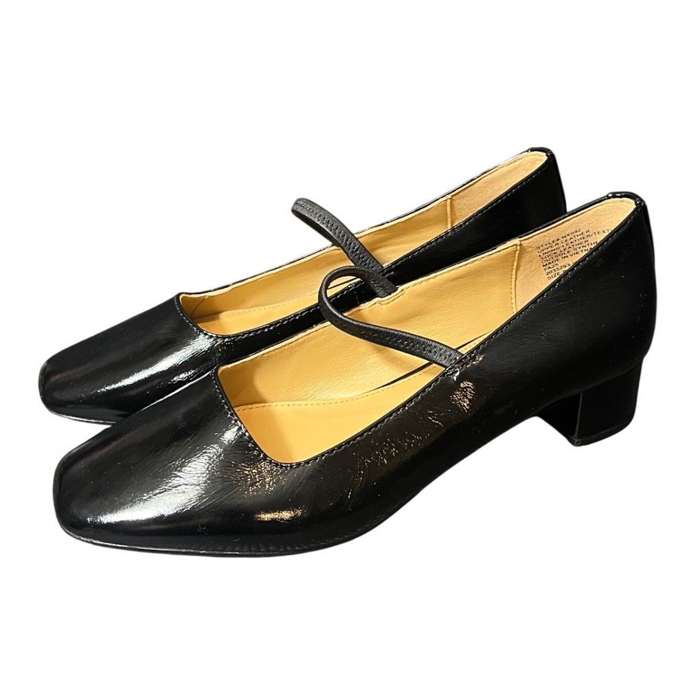 Madewell The Greta Pump Heels Womens 9 Black Leather NX092 Square Toe Block Heel